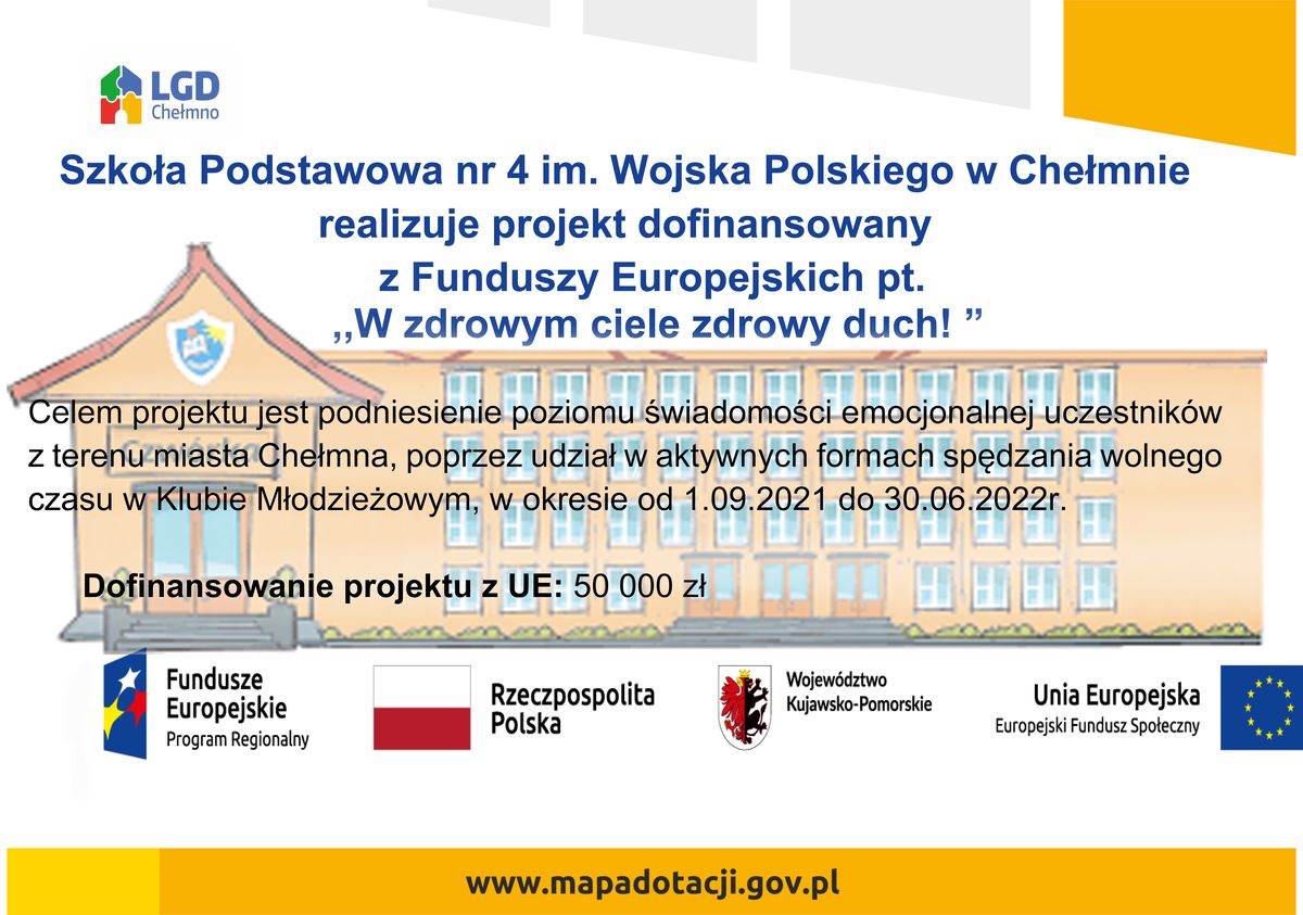 Plakat projektu edukacyjnego W zdrowym ciele zdrowy duch